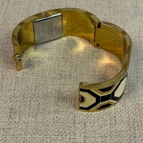Kate Spade Delacorte When In Rome Black & White Enamel Bangle Watch New Battery main image 7